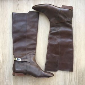 Brown Chloe Leather and metal riding boots